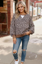 Haptics Leopard Print Color Block Pullover | Daverri Fashions