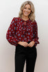 Haptics Front Tie Neck Floral Blouse - DAVERRI FASHIONS