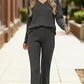 Cozy on Main Charcoal Sweater Set - DAVERRI FASHIONS