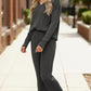 Cozy on Main Charcoal Sweater Set - DAVERRI FASHIONS