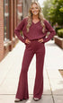 Haptics Cozy on Main Wine Sweater Set - DAVERRI FASHIONS