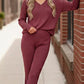 Haptics Cozy on Main Wine Sweater Set - DAVERRI FASHIONS