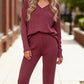 Haptics Cozy on Main Wine Sweater Set - DAVERRI FASHIONS