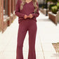 Haptics Cozy on Main Wine Sweater Set - DAVERRI FASHIONS