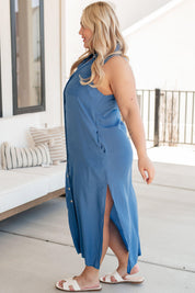 Cozy Casual Harper Button Front Dress Maxi Dresses