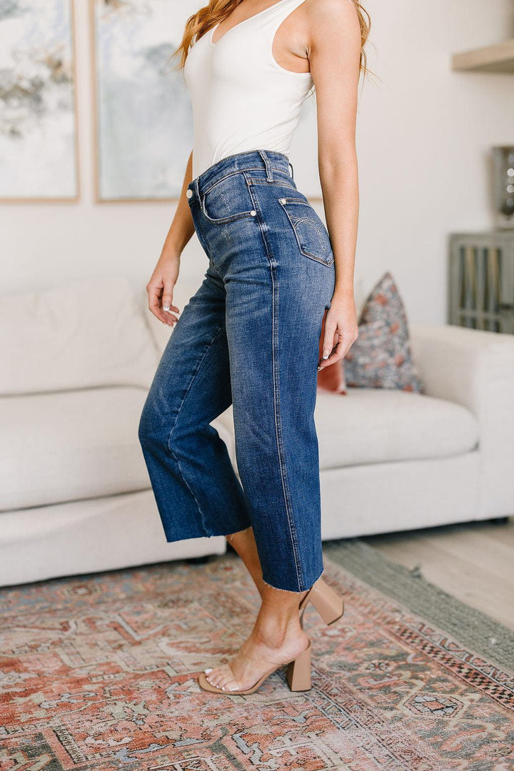 Hayes High Rise Wide Leg Crop Jeans Jeans