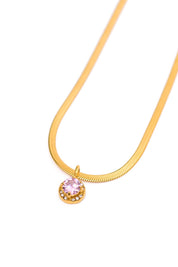 Here to Shine Gold Plated Necklace in Pink Necklaces