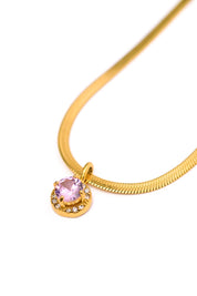 Here to Shine Gold Plated Necklace in Pink Necklaces