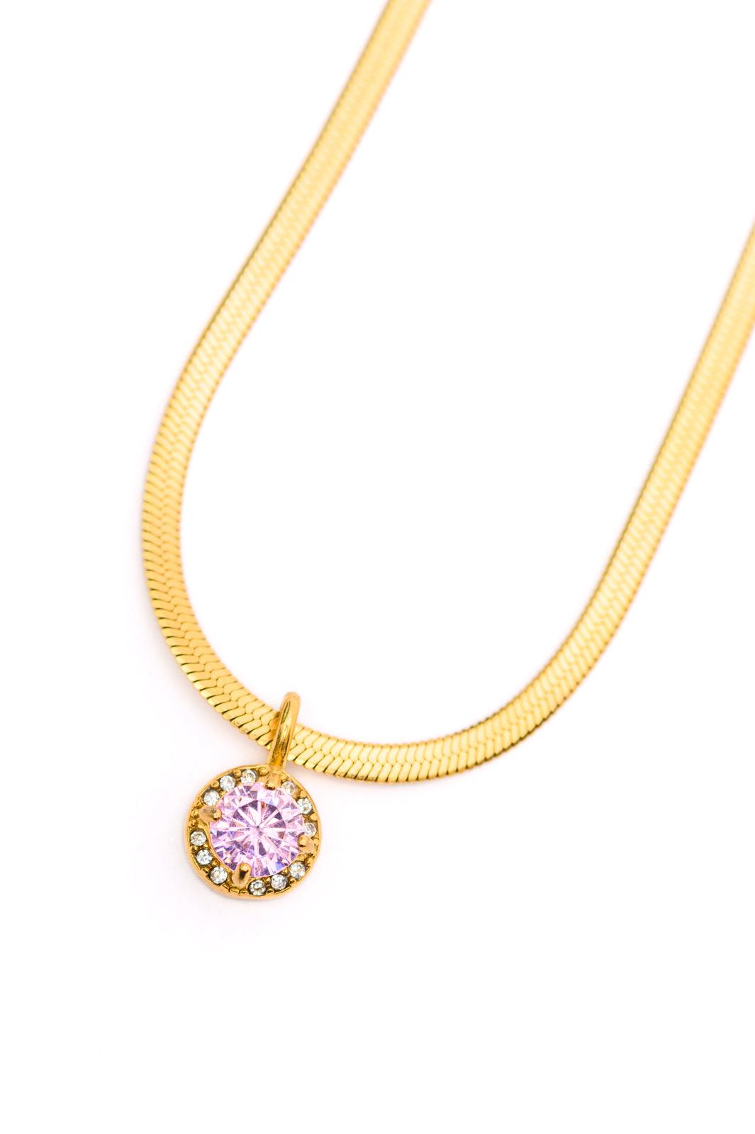 Here to Shine Gold Plated Necklace in Pink Necklaces