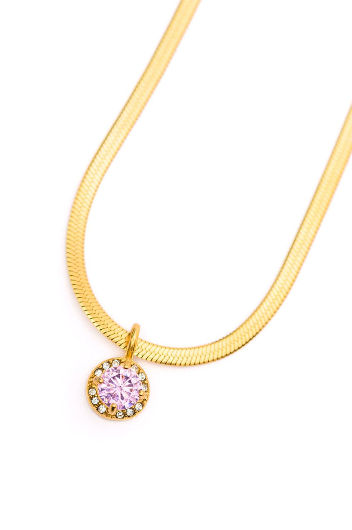 Here to Shine Gold Plated Necklace in Pink Accessories