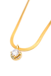 Here to Shine Gold Plated Necklace in White Necklaces