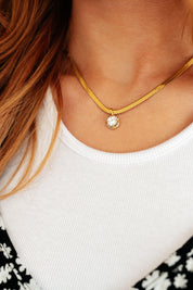 Here to Shine Gold Plated Necklace in White Necklaces