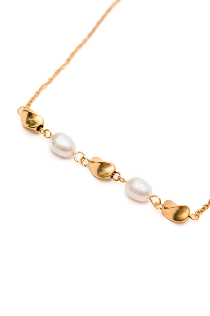 18k Gold Plated Stainless Steel Pearl Necklace Necklaces