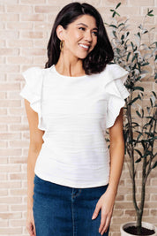 Highest Praise Ruffle Sleeve Blouse | Blouses Daverri Fashions