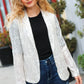 Be Your Own Star Silver Sequin Open Blazer - DAVERRI FASHIONS