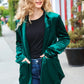 Dazzling Hunter Green Velvet Lapel Blazer - DAVERRI FASHIONS