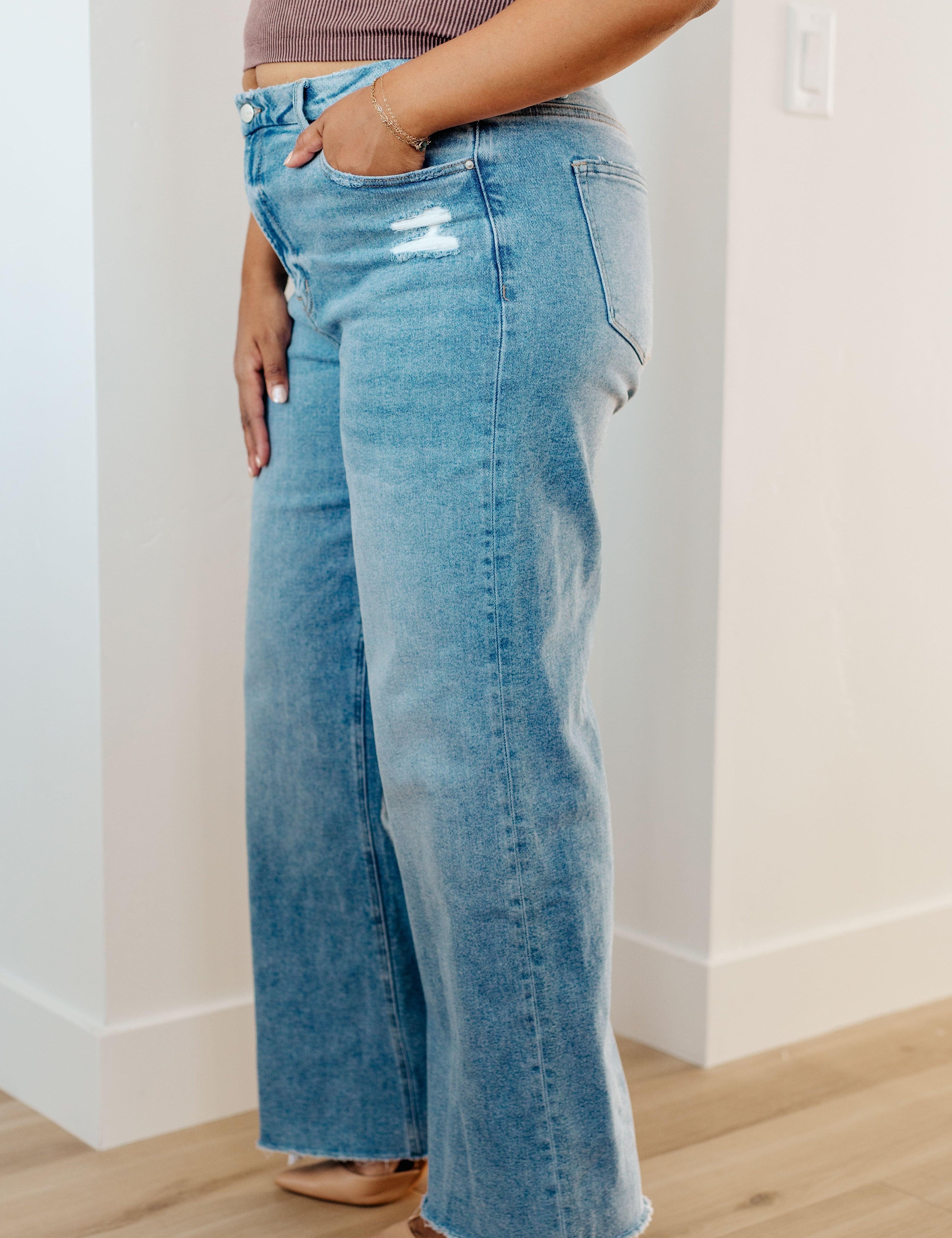 High Rise Wide Leg Mica Denim Jeans Bottoms