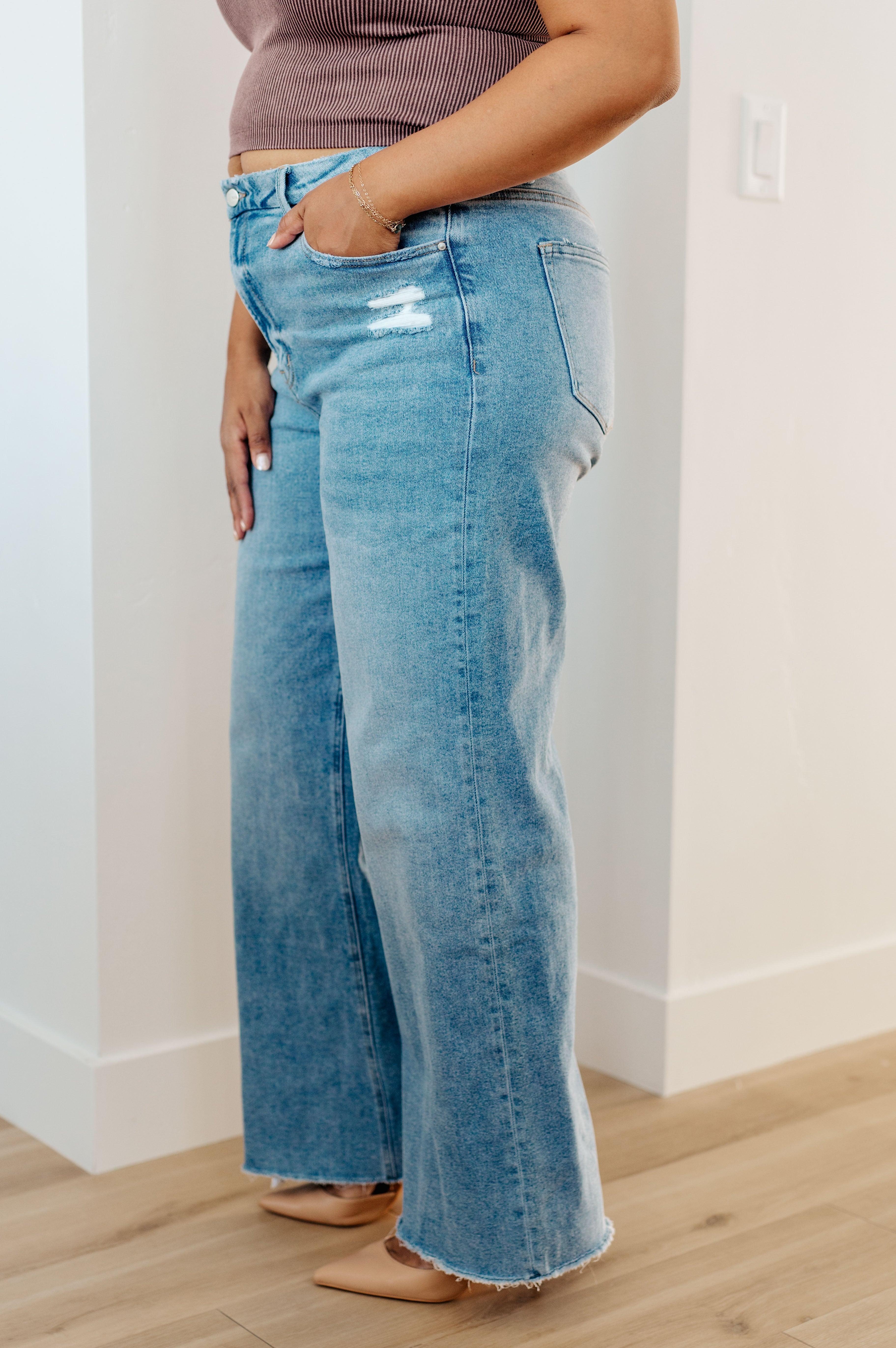 High Rise Wide Leg Mica Denim Jeans Bottoms