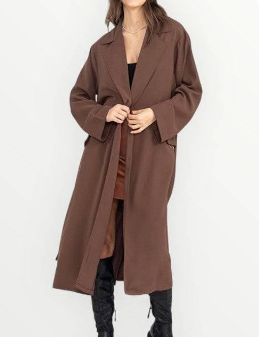 Womens Belted Trench Coat Coats & Jackets