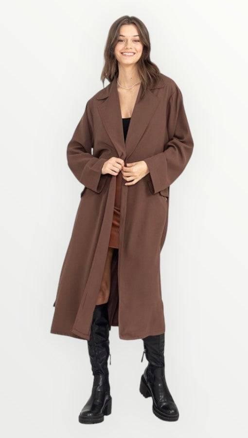 Womens Belted Trench Coat Coats & Jackets