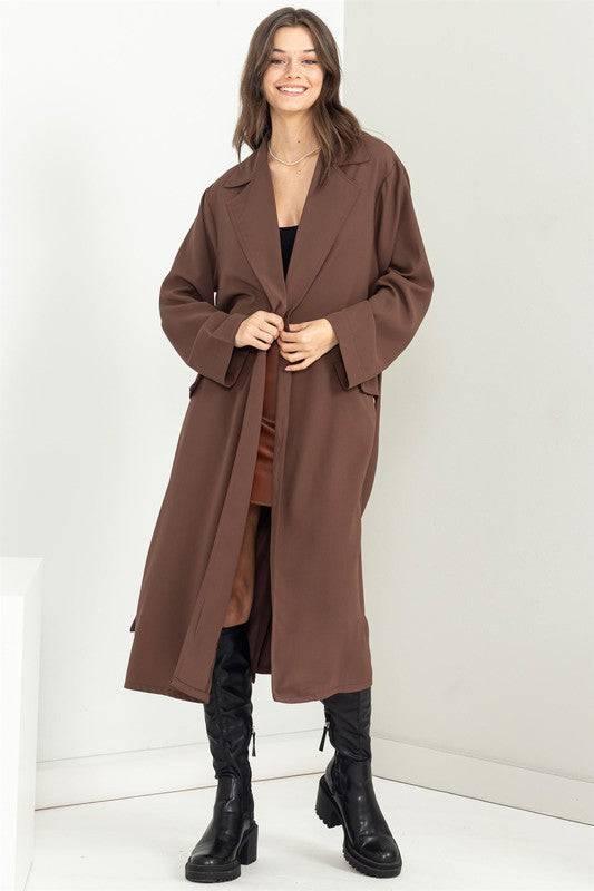 Womens Belted Trench Coat Coats & Jackets