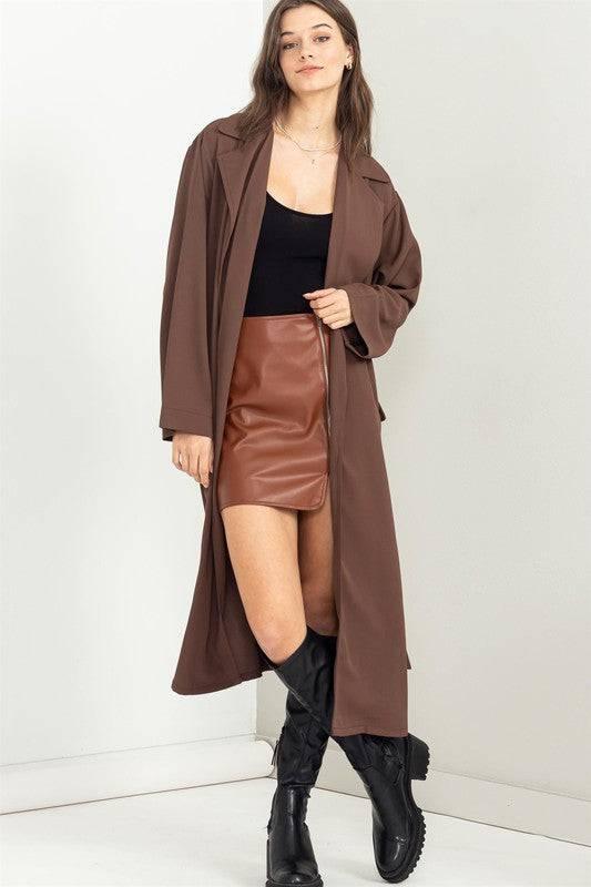 Womens Belted Trench Coat Coats & Jackets