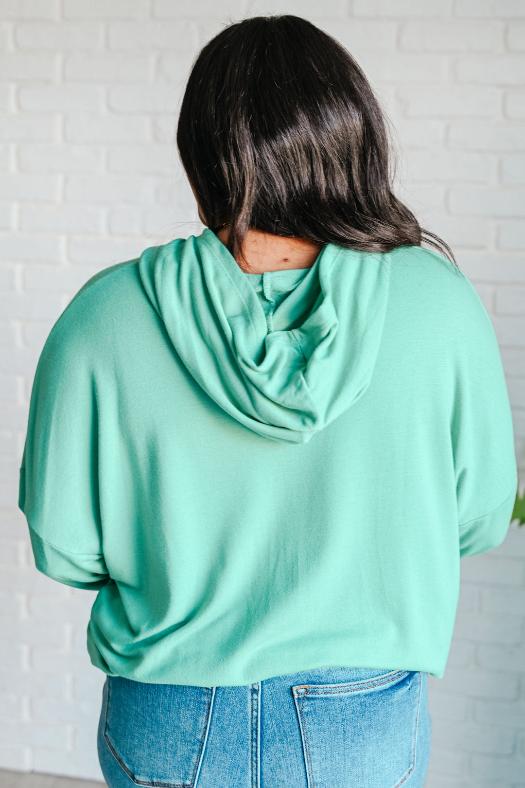 I Am the City Hooded Pullover in Mint Tops