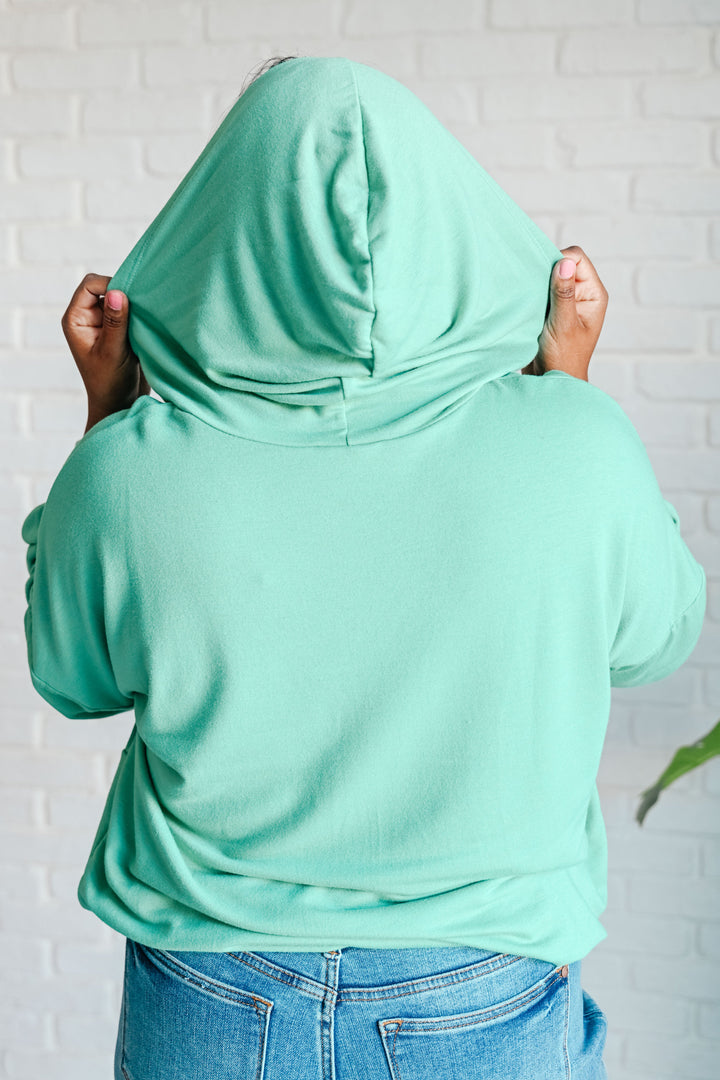 I Am the City Hooded Pullover in Mint Tops