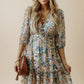 Daverri Fashions floral printed V-neck half sleeve mini dress