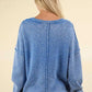 VERY J Mineral Washed Exposed Seam Sweater Sweaters