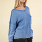 VERY J Mineral Washed Exposed Seam Sweater Sweaters