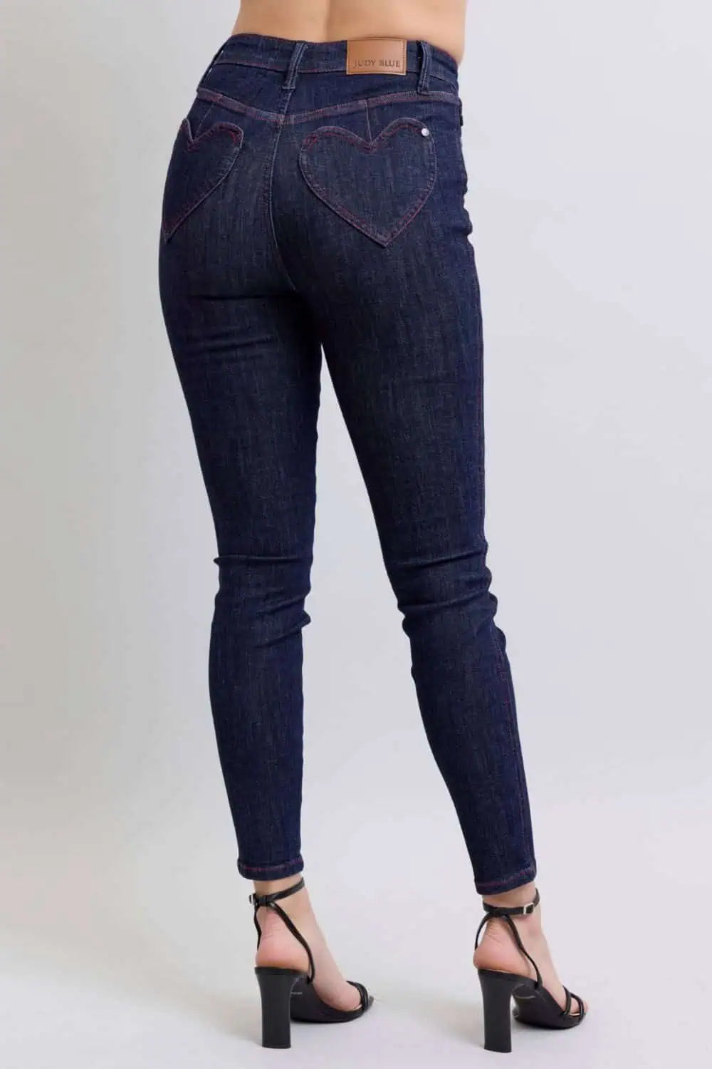 Judy Blue Full Size Heart Shaped Back Pockets Skinny Jeans Bottoms