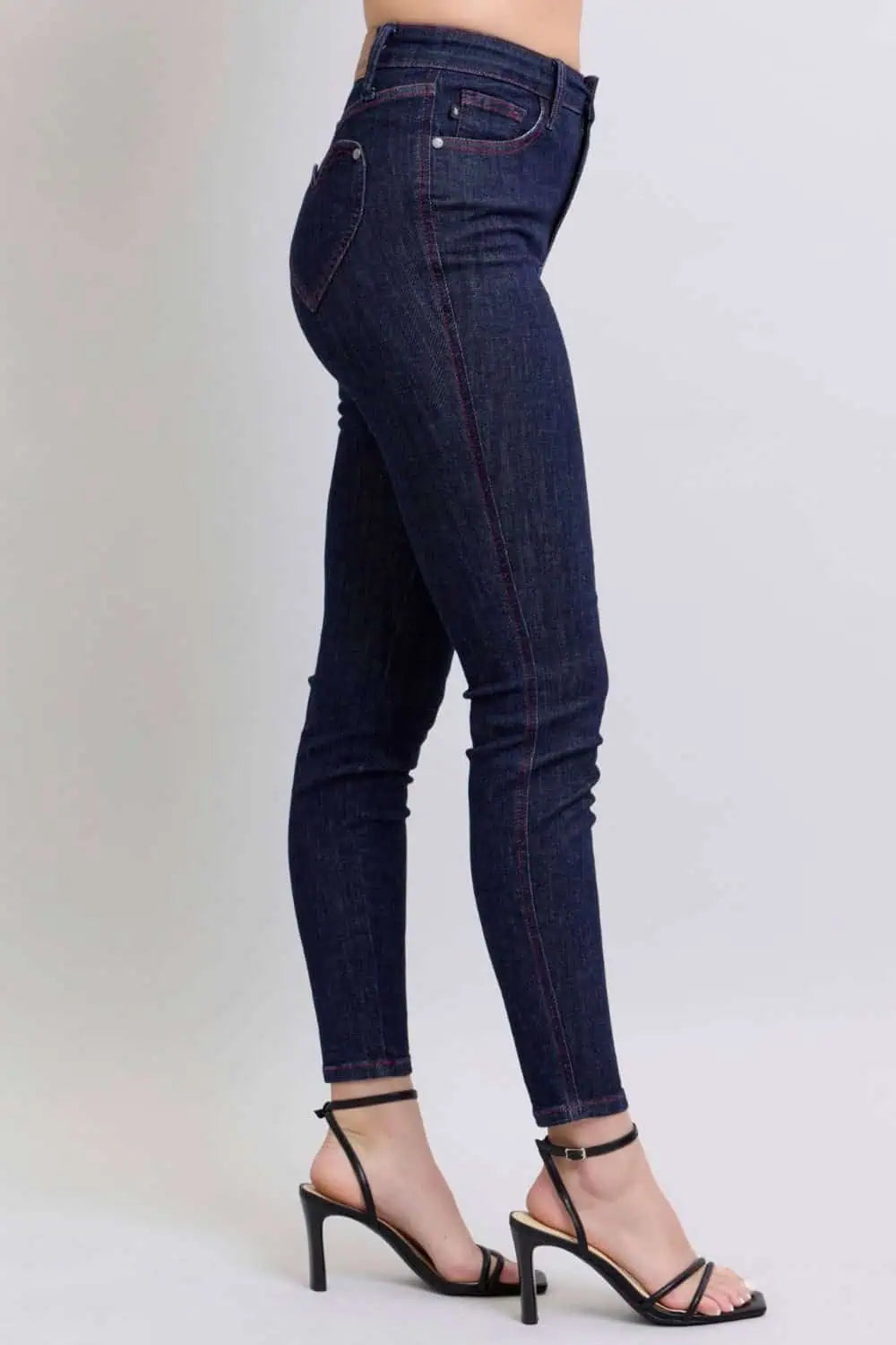 Judy Blue Full Size Heart Shaped Back Pockets Skinny Jeans Bottoms