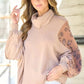 Hailey & Co Leopard Sleeve Color Block Knit Top Tops