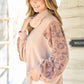 Hailey & Co Leopard Sleeve Color Block Knit Top Tops