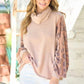 Hailey & Co Leopard Sleeve Color Block Knit Top Tops