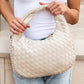 Butter Soft Vegan Leather Woven Handbag Bone OneSize Handbags