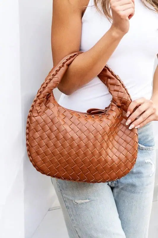 Butter Soft Vegan Leather Woven Handbag Handbags