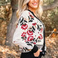 Daverri Fashions Floral Button Down Cardigan with Geometric Border - DAVERRI FASHIONS