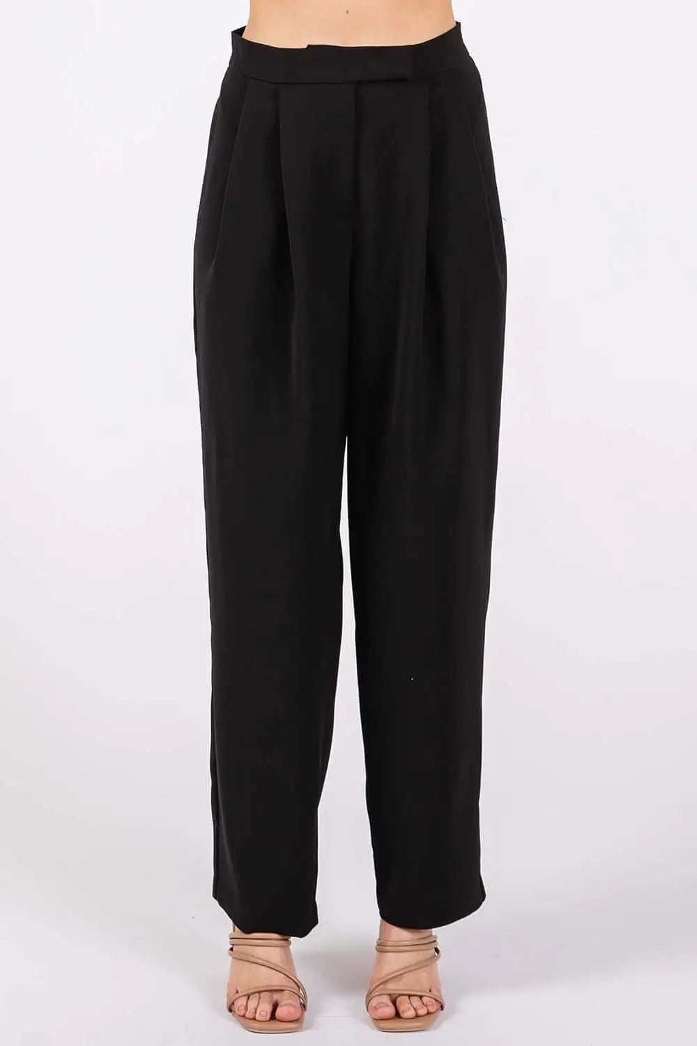 GeeGee High-Waisted Pleated Pants Bottoms