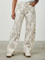 Seige Denim Plus Size High Rise Low Curve Barrel Jeans