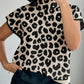 Daverri Fashions black and beige leopard print cap sleeve sweater
