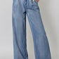 Daverri Fashions light-wash high-rise wide-leg jeans with pleats