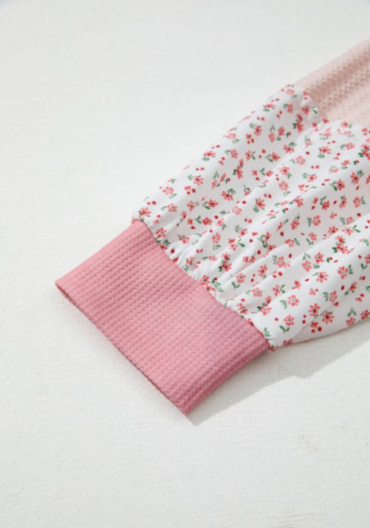 Floral Patch V-Neck Hooded Sweatshirt