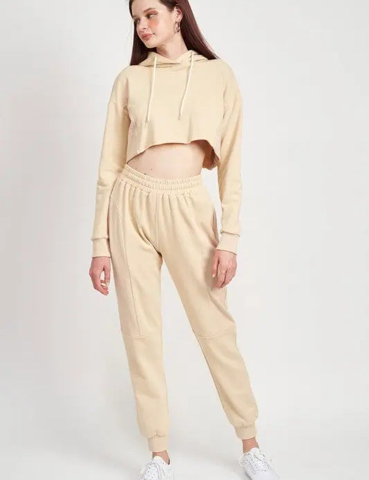 RIB CONTRAST JOGGER PANTS Loungewear