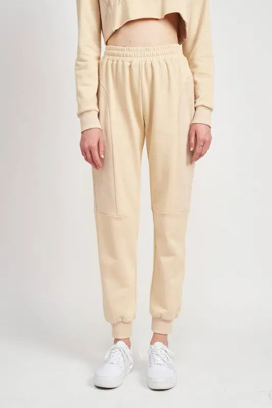 RIB CONTRAST JOGGER PANTS Loungewear