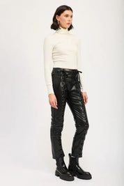 Lace Up Vegan Leather Pants Leather Pants