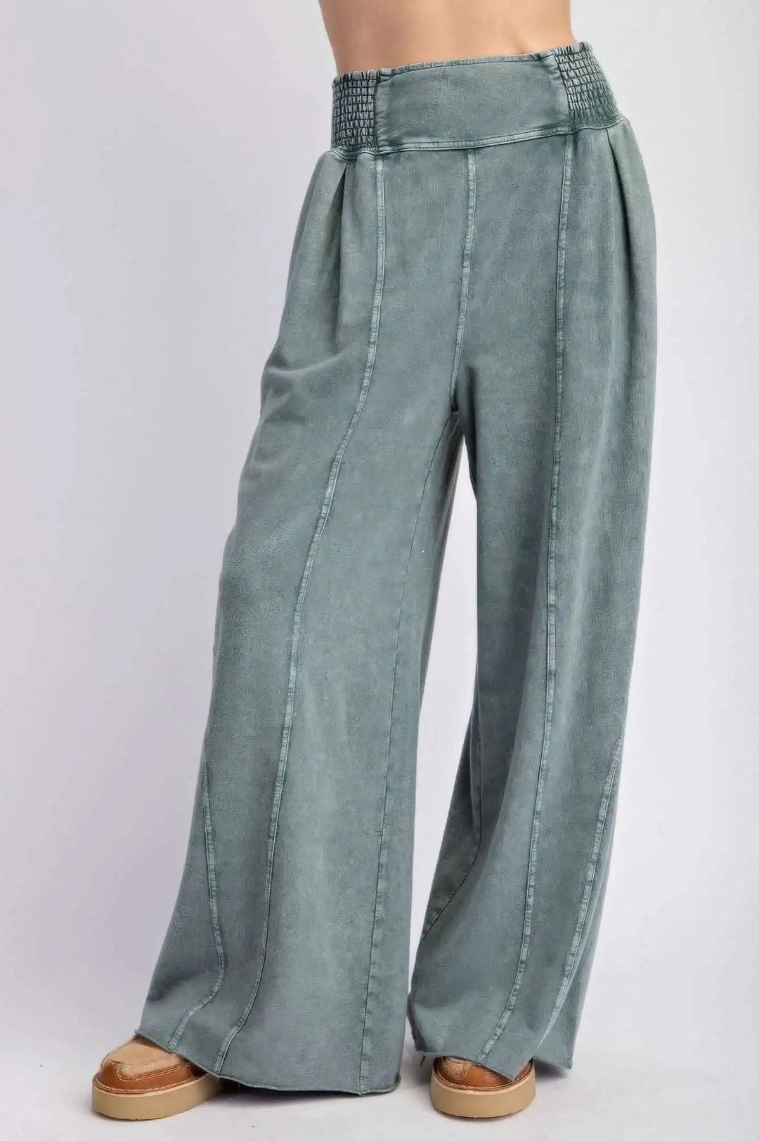 Mineral Washed Terry Knit Pants Pants