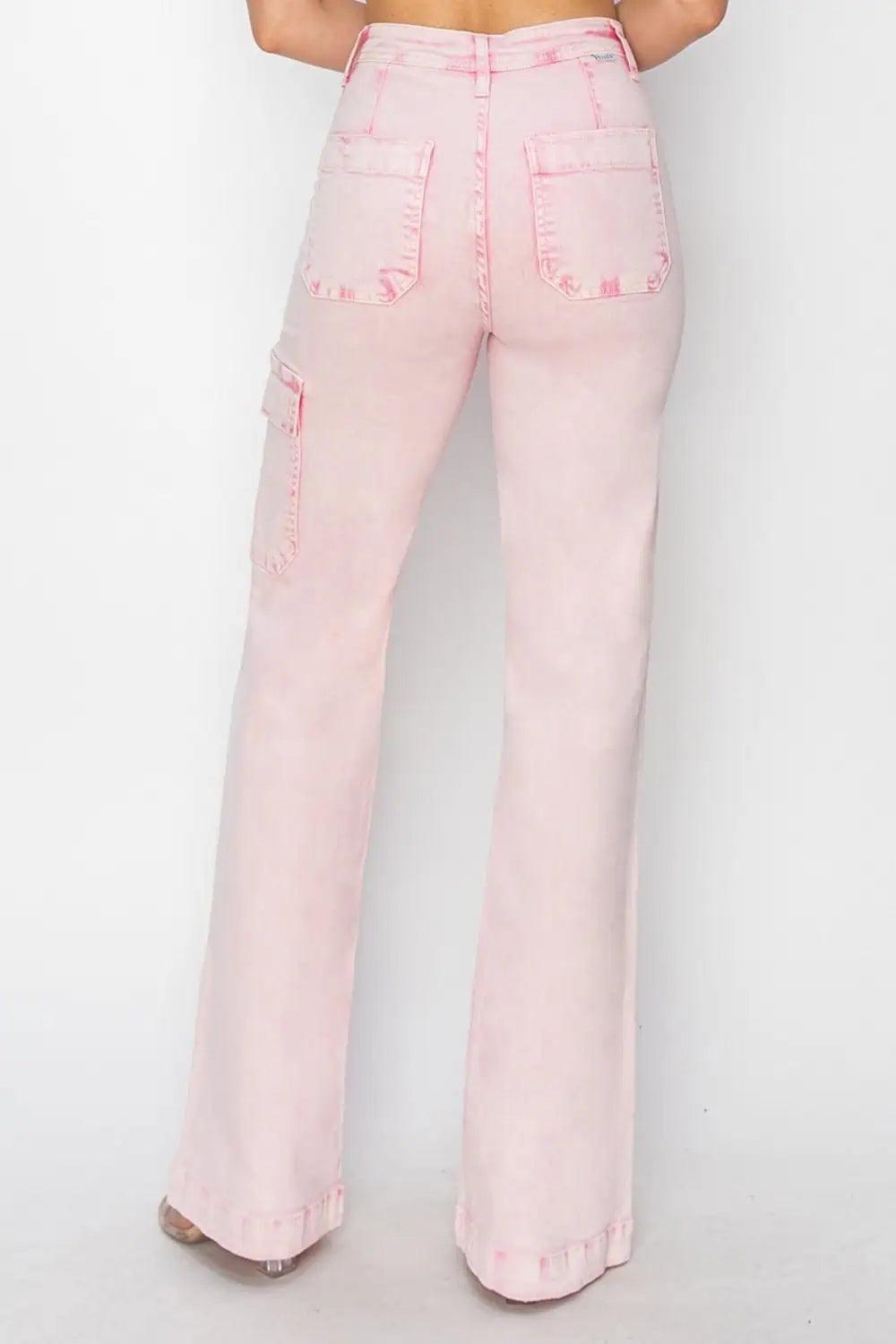 RISEN High Rise Cargo Pocket Jeans Plus Size Jeans