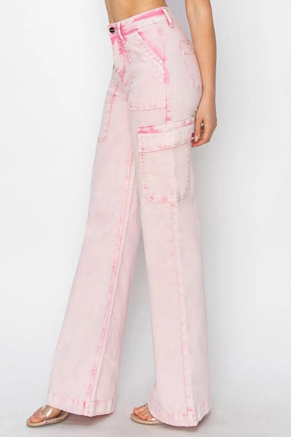 RISEN High Rise Cargo Pocket Jeans Plus Size Jeans
